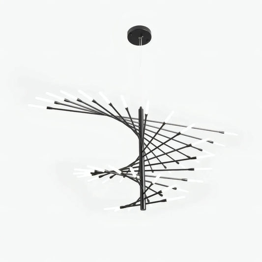 Industrial Pendelleuchte LED Feuerwerkspirale Gold Esszimmer