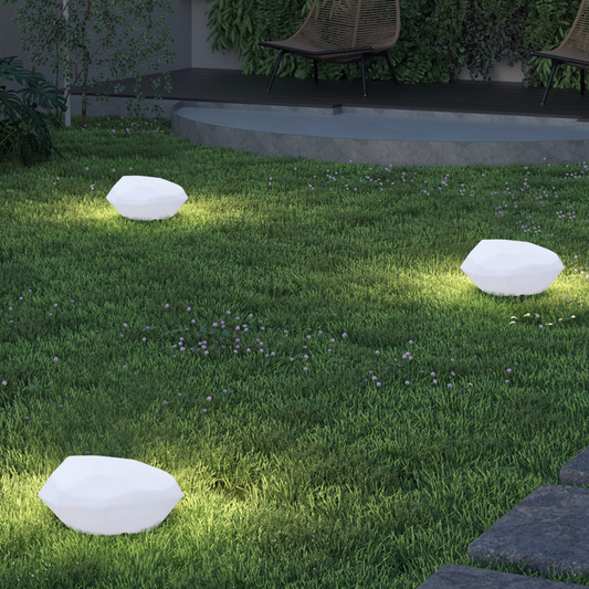 Art Deco Außenleuchte LED Weiß Rock Acryl Garten