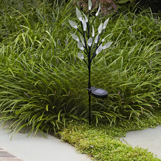 Art Deco Außenstehleuchte LED Baumzweigskulptur Schwarz Solar Garten