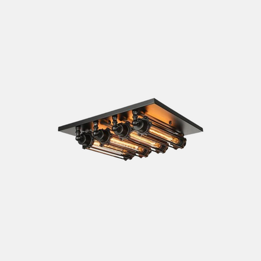Industrielle Deckenleuchte LED Röhrenkäfig Metall Schwarz Wohn/Schlafzimmer