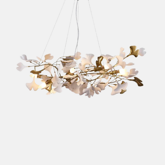 Art Deco Kronleuchter LED Metall Keramik Weiß Wohnzimmer