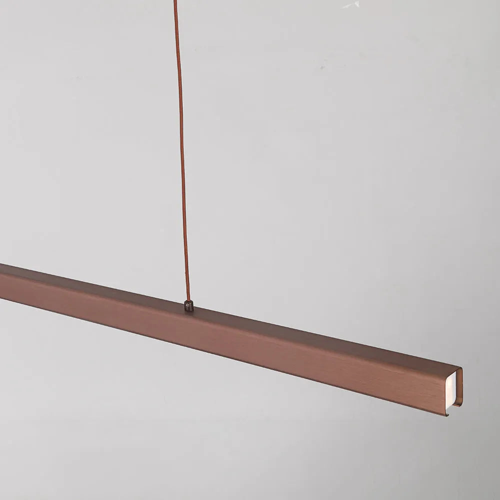 Moderne Pendelleuchte LED Linear Schwarz/Braun Metall Esszimmer