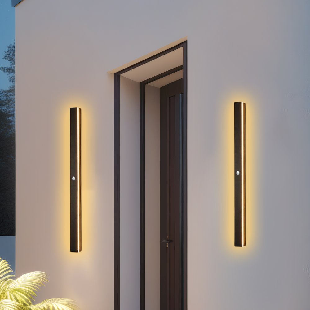 Modern Außenwandleuchte LED Linear Schwarz Garten