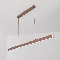Moderne Pendelleuchte LED Linear Schwarz/Braun Metall Esszimmer