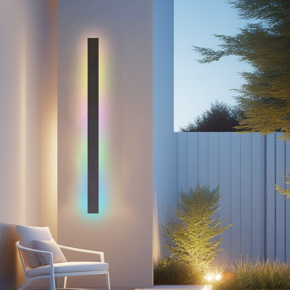 Modern Außenwandleuchte LED Linear Schwarz Garten