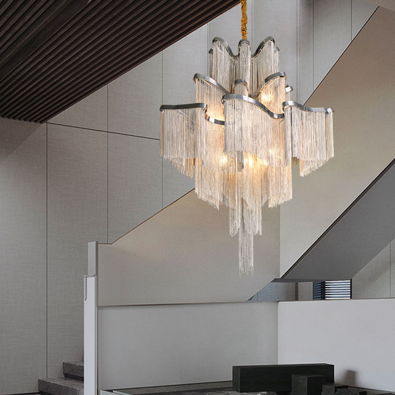 Royal Pendelleuchte Metall Silber Wohnzimmer