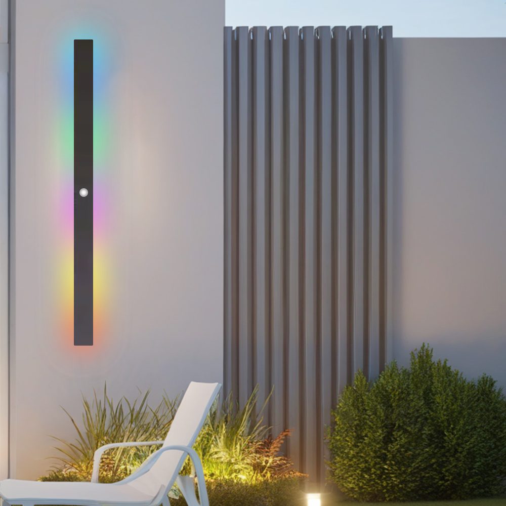 Minimalistisch Außenwandleuchte LED Metall Linear Schwarz Garten