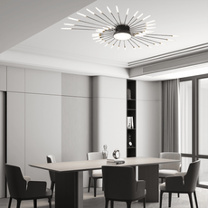 Moderne Deckenleuchte LED Feuerwerk Metall Esszimmer-128m-42w-schwarz