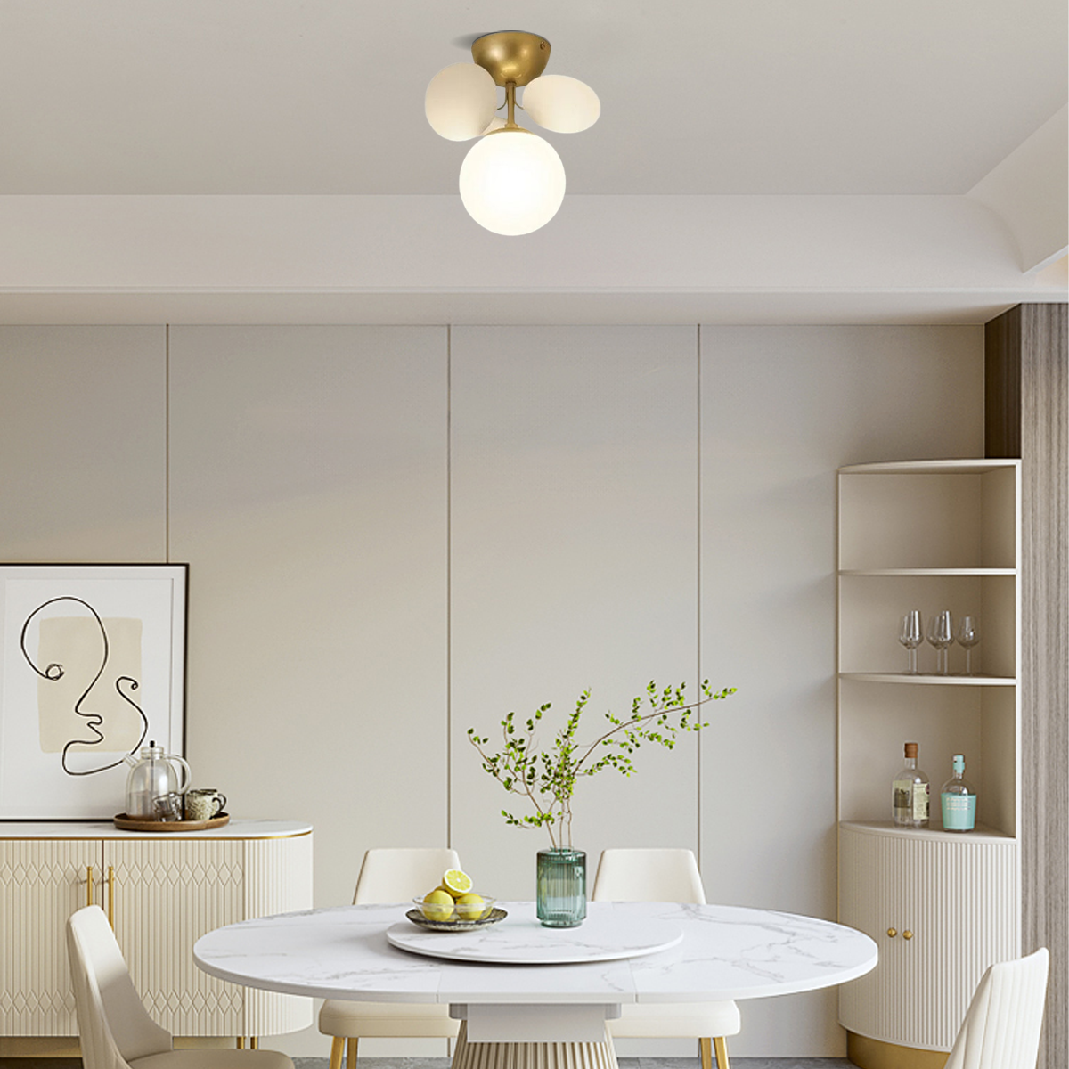 Moderne Deckenleuchte LED Cluster Morandi Metall/Glas Esszimmer