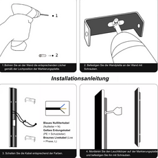Minimalistisch Außenwandleuchte LED Wasserdichte Metall Linear Schwarz Garten
