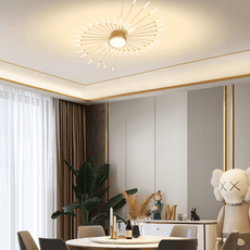 Moderne Deckenleuchte LED Feuerwerk Metall Wohnzimmer gold- L105cm-28w