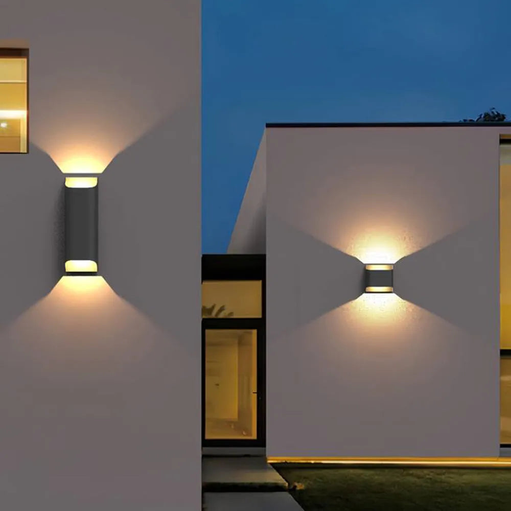 Modern Außenwandleuchte LED Solar Metall Schwarz Garten 