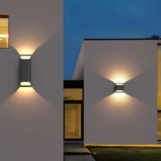 Modern Außenwandleuchte LED Solar Metall Schwarz Garten 