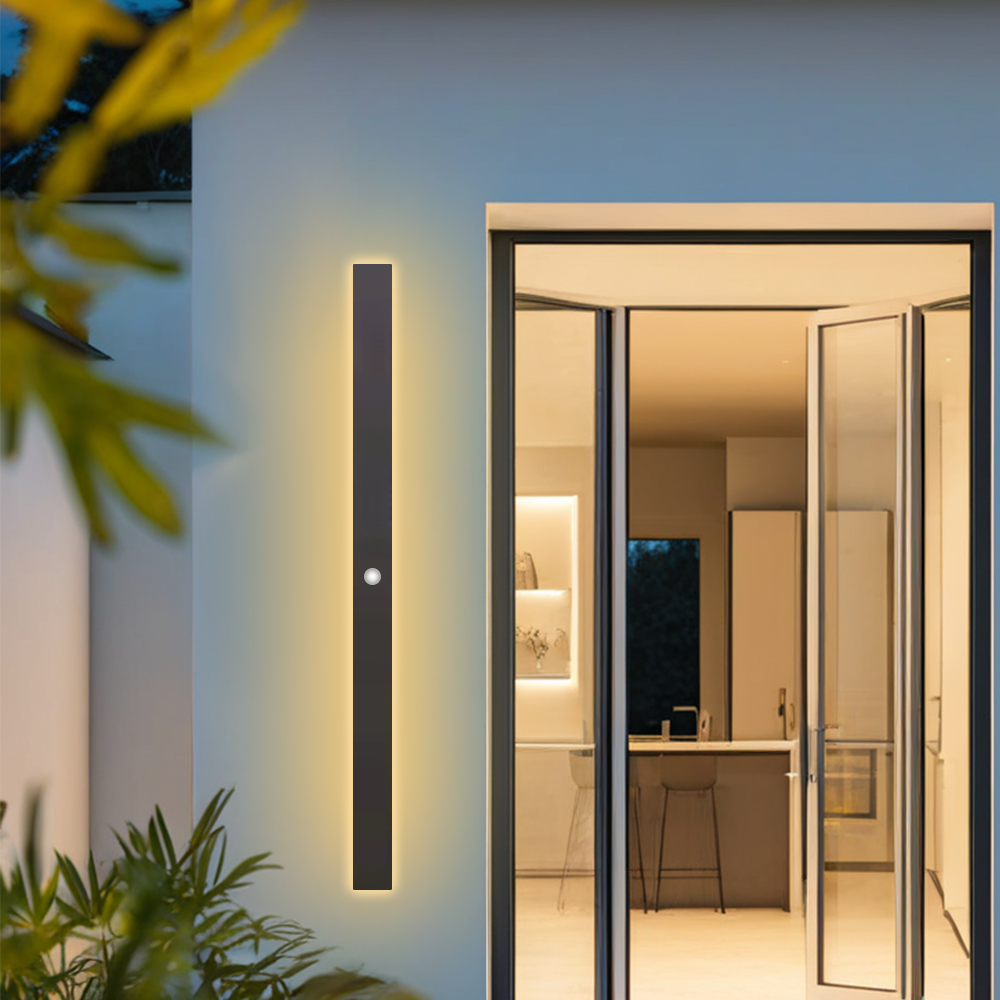Modern Außenwandleuchte LED Linear Schwarz Garten