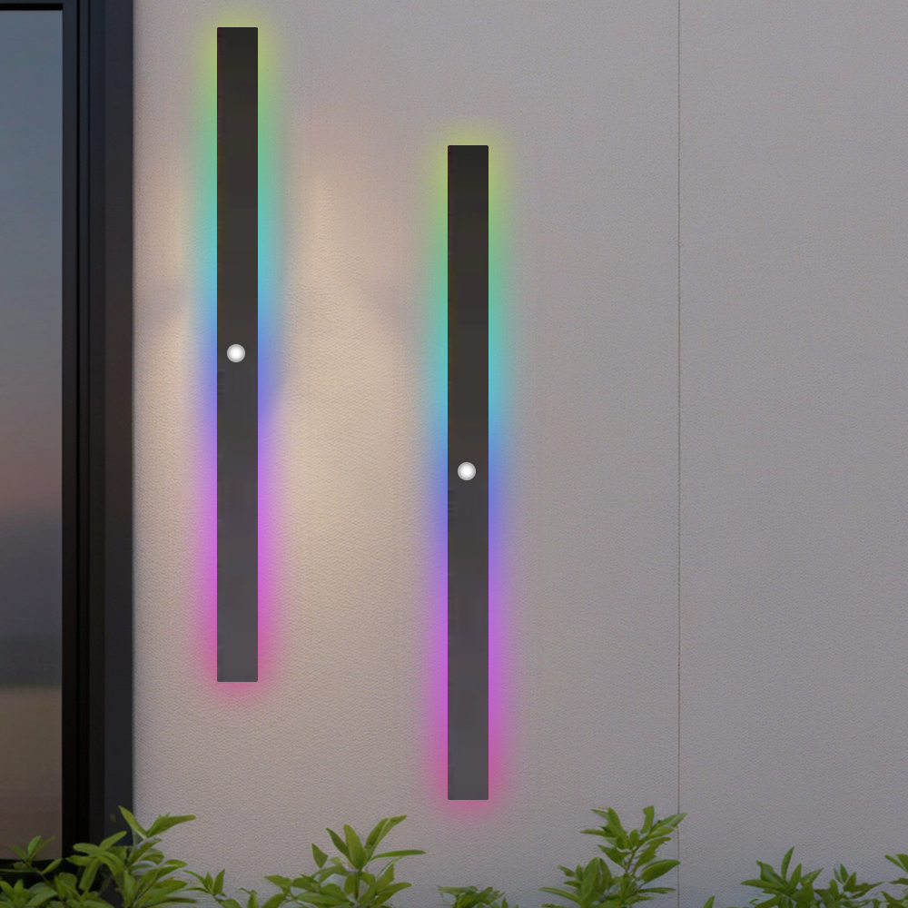 Minimalistisch Außenwandleuchte LED Metall Linear Schwarz Garten