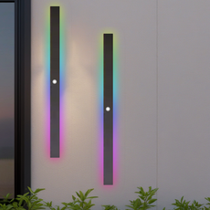 Minimalistisch Außenwandleuchte LED Metall Linear Schwarz Garten