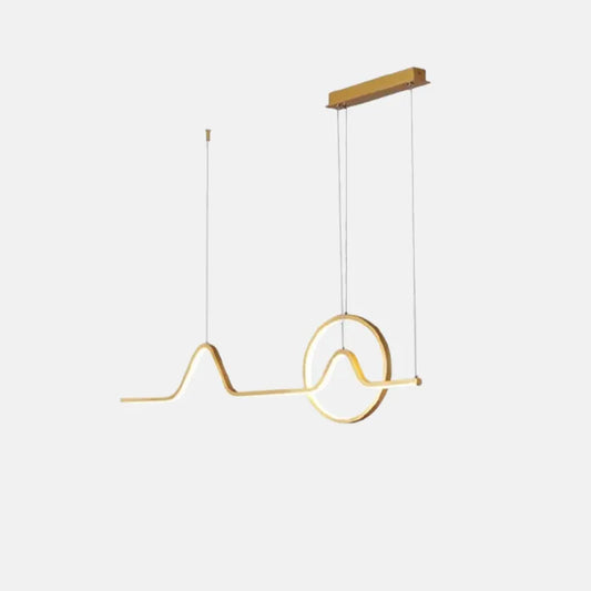 Minimalistsich Pendelleuchte Metall Gold Esszimmer