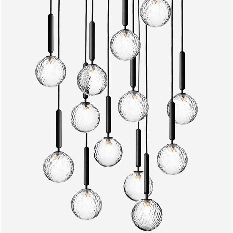 Modern Pendelleuchte Metall/Glas Schwarz Esszimmer