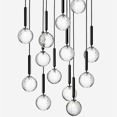 Modern Pendelleuchte Metall/Glas Schwarz Esszimmer
