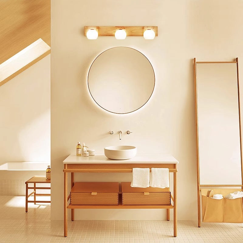 Modern Glas/Holz Rechteckig Holzfarbe Wandleuchte Badezimmer