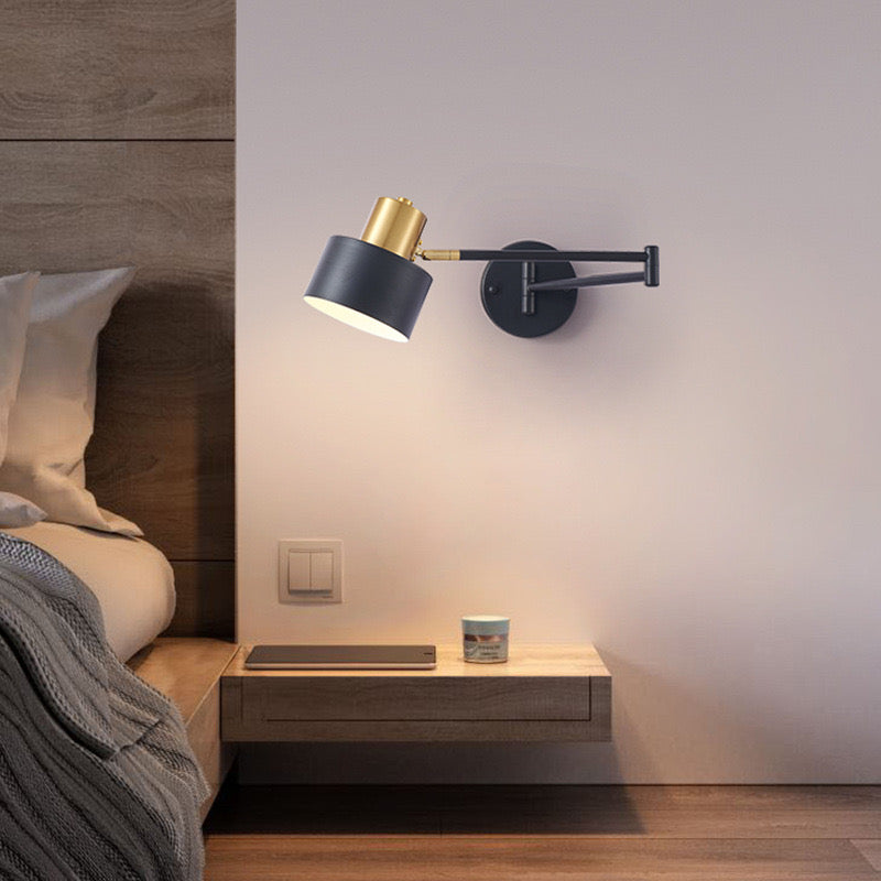 Modern Metall Zylindrisch Gold Wandlampe Wohnzimmer