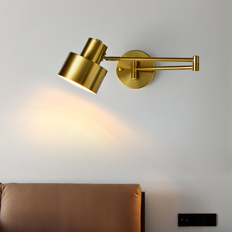 Modern Metall Zylindrisch Gold Wandlampe Wohnzimmer