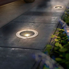 Moderne Außenbodenleuchte LED Schwarz Metall/Glas Hof/Garten/Terrasse