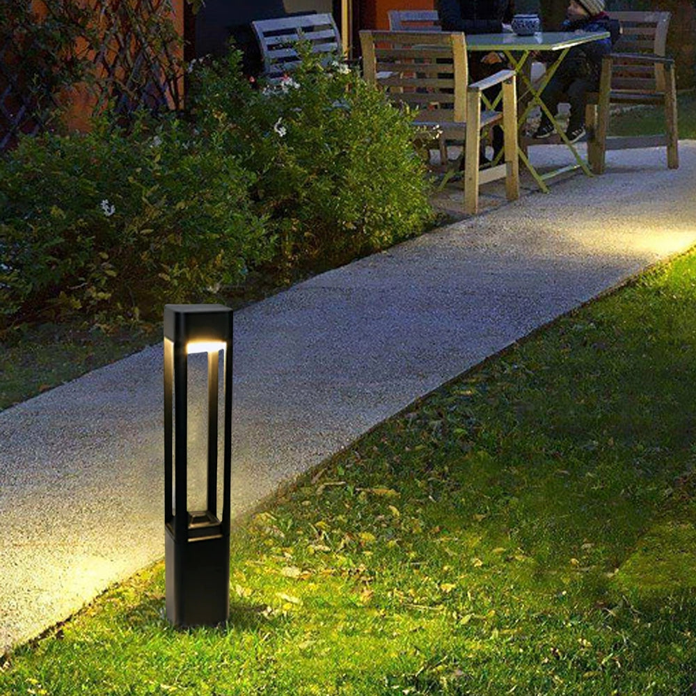 Modern Außenstehleuchte LED Rechteckig Schwarz Metall Terrasse