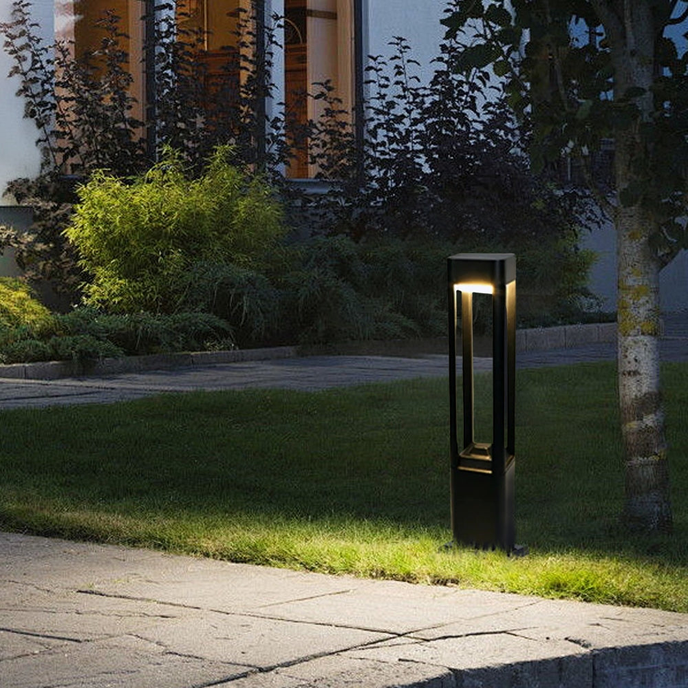 Modern Außenstehleuchte LED Rechteckig Schwarz Metall Terrasse