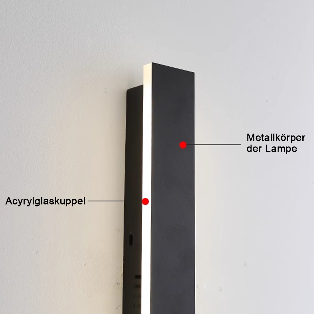 Modern Außenwandleuchte LED Linear Schwarz Garten