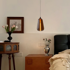 Braune Pendelleuchte passend für Schlafzimmer