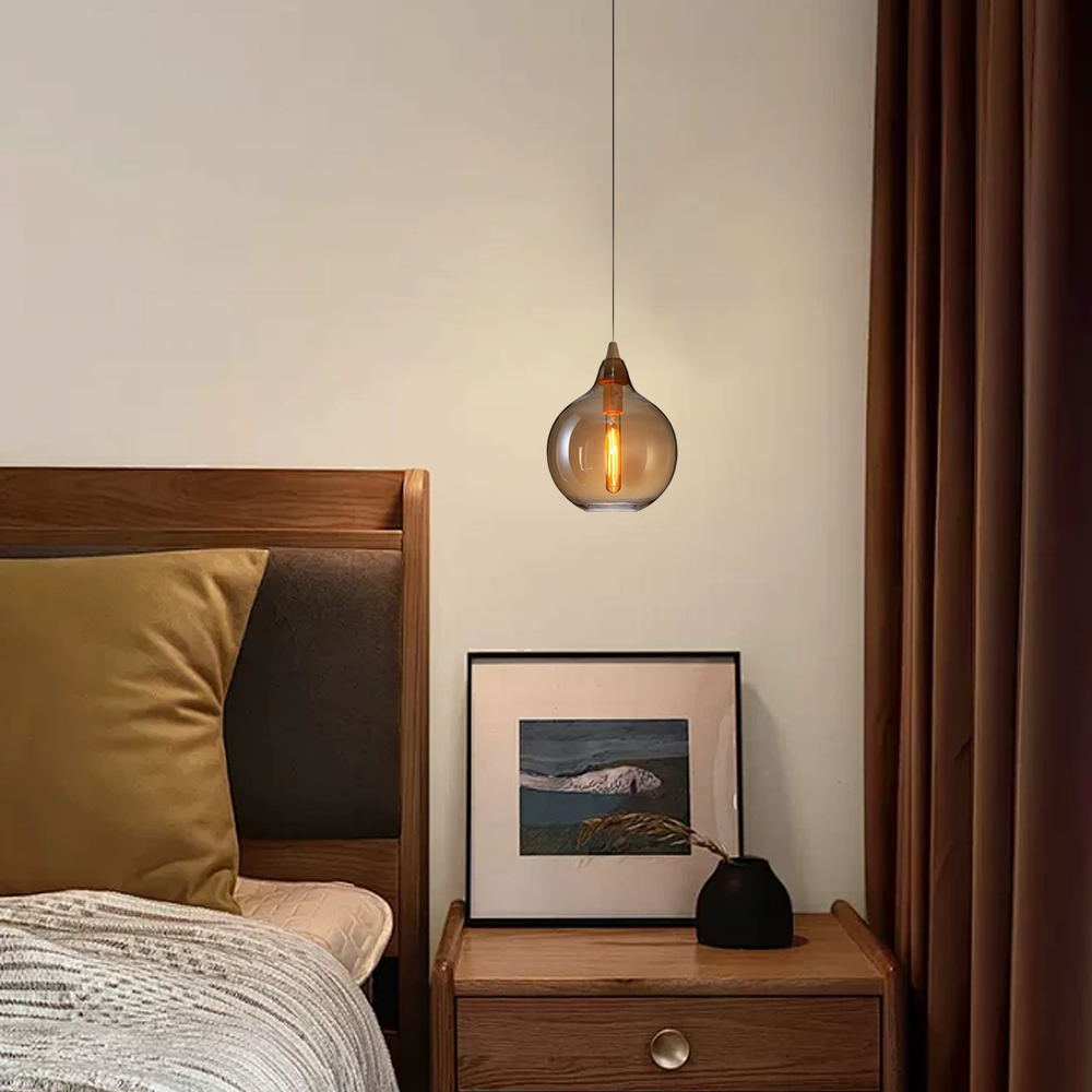 Industrialle Braune Pendelleuchte passend für Schlafzimmer