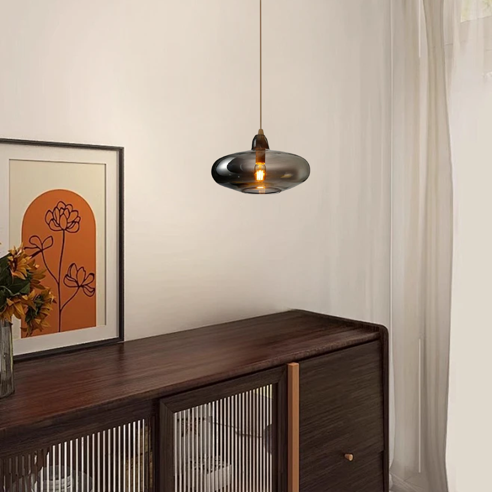 Braune Pendelleuchte passend für Wohnzimmer
