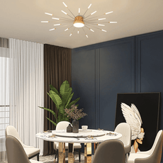 Moderne Deckenleuchte LED Feuerwerk Metall Esszimmer gold- L105cm-20w