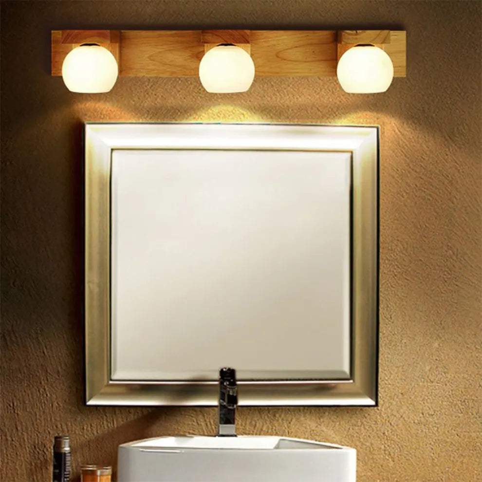 Modern Glas/Holz Rechteckig Holzfarbe Wandleuchte Badezimmer