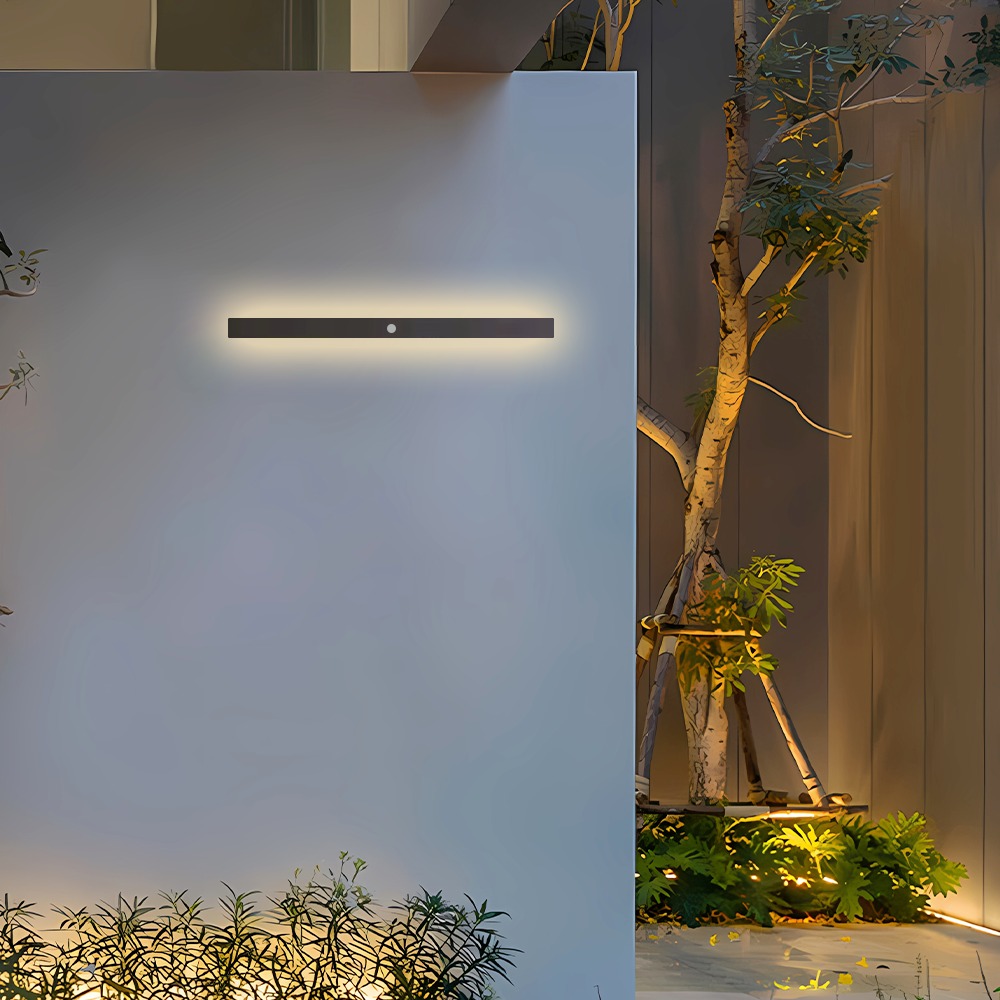 Minimalistisch Außenwandleuchte LED Metall Linear Schwarz Garten