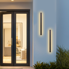 Minimalistisch Außenwandleuchte LED Metall Linear Schwarz Garten
