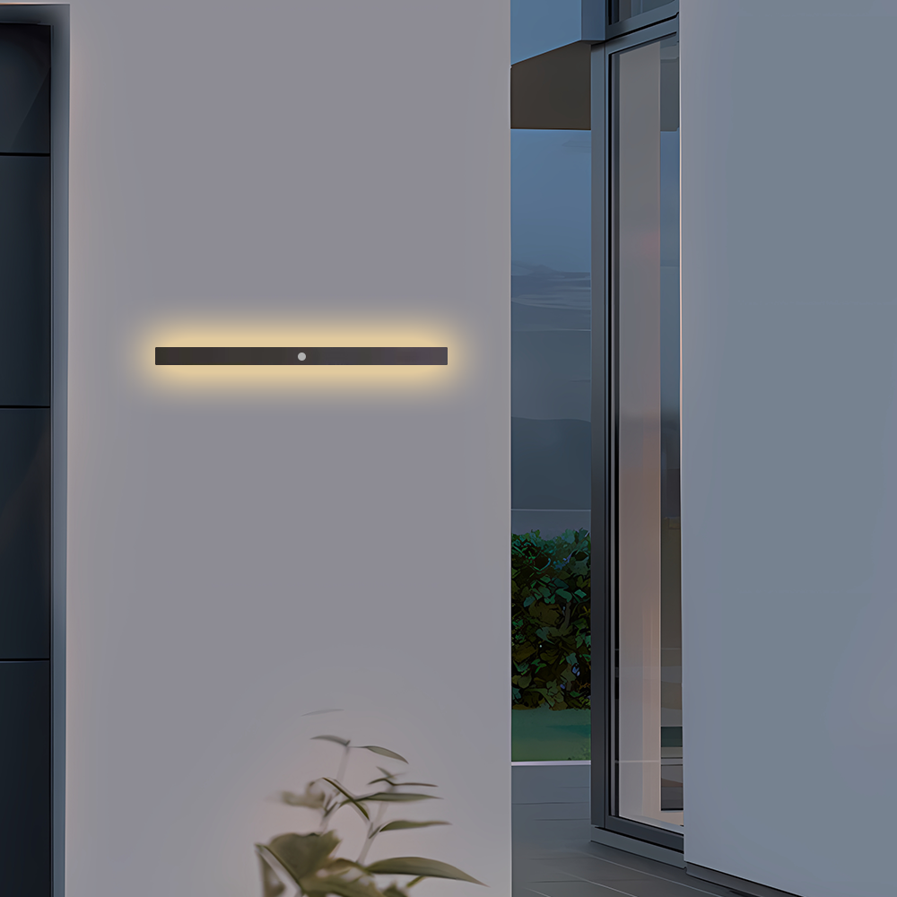 Minimalistisch Außenwandleuchte LED Metall Linear Schwarz Garten