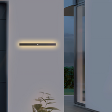 Minimalistisch Außenwandleuchte LED Metall Linear Schwarz Garten