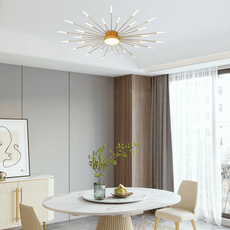 Moderne Deckenleuchte LED Feuerwerk Metall Esszimmer gold- L105cm-30w
