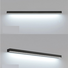 Minimalistische Spiegelleuchte LED Rechteckig Schwarz Metall Badezimmer