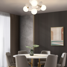 Moderne Deckenleuchte LED Cluster Morandi Metall/Glas Esszimmer