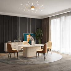 Moderne Deckenleuchte LED Feuerwerk Metall Esszimmer gold- L80cm-18w