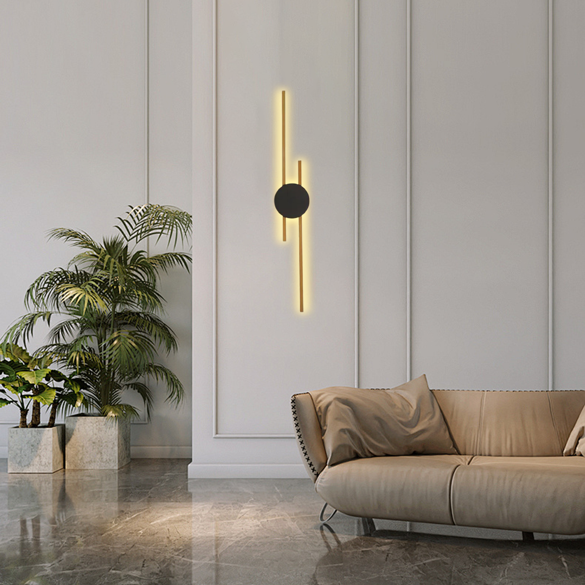 Moderne Wandleuchte LED Linear Metall/Acryl Schwarz Wohnzimmer