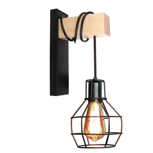 Industriell Wandlampe Metall Schwarz Hof