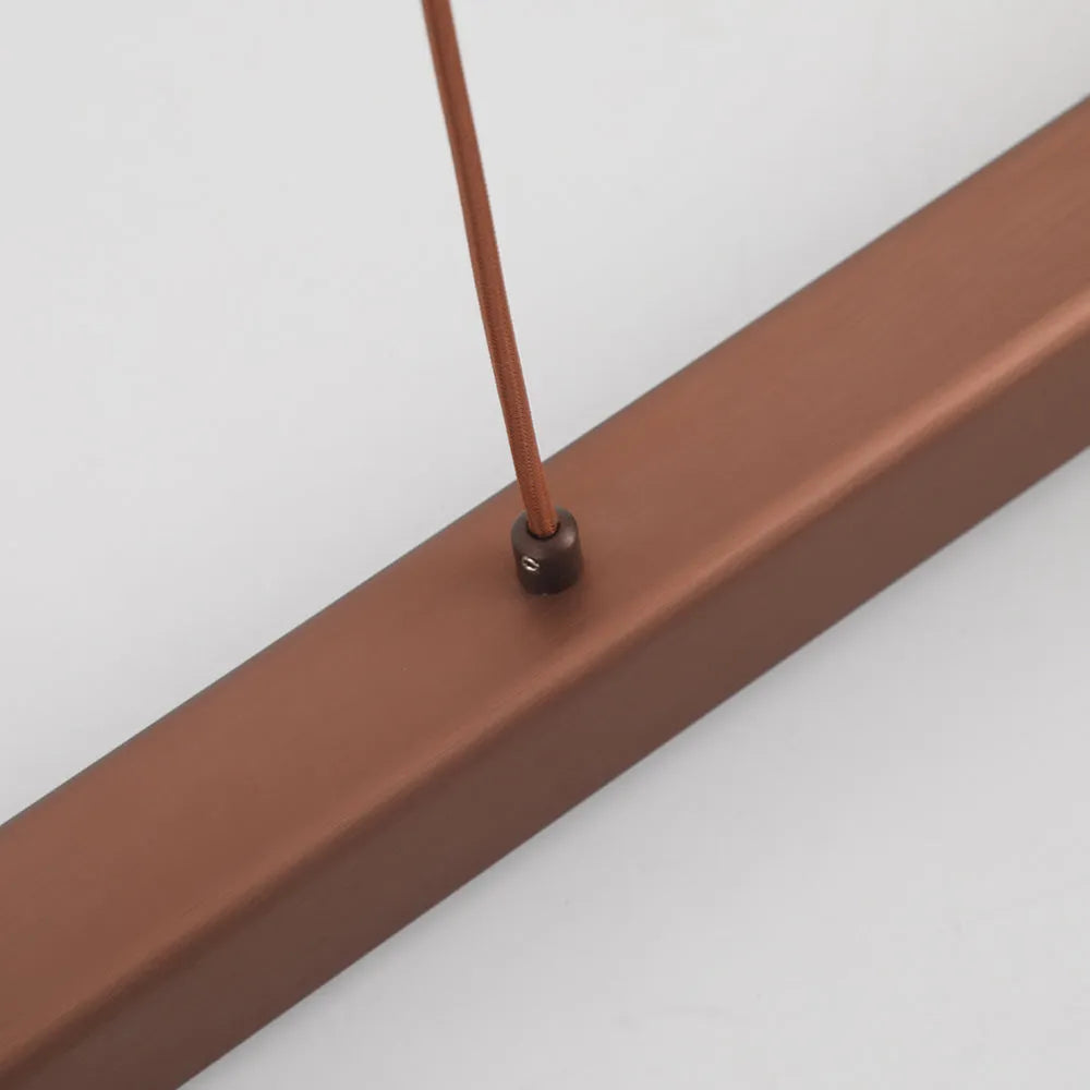 Moderne Pendelleuchte LED Linear Schwarz/Braun Metall Esszimmer