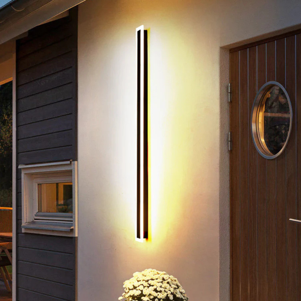 Moderne Außenwandleuchte LED Linear Schwarz Metall Garten/Balkon