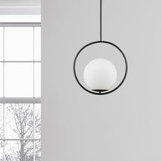 Minimalistisch Pendelleuchte Metall Schwarz Schlafzimmer