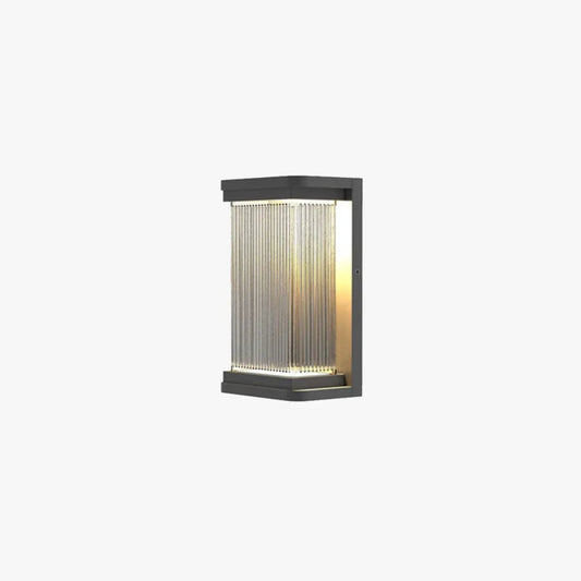 Industriell Wandlampe Glas Schwarz Flur