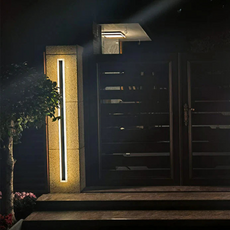 Moderne Außenwandleuchte LED Linear Schwarz Metall Garten/Balkon